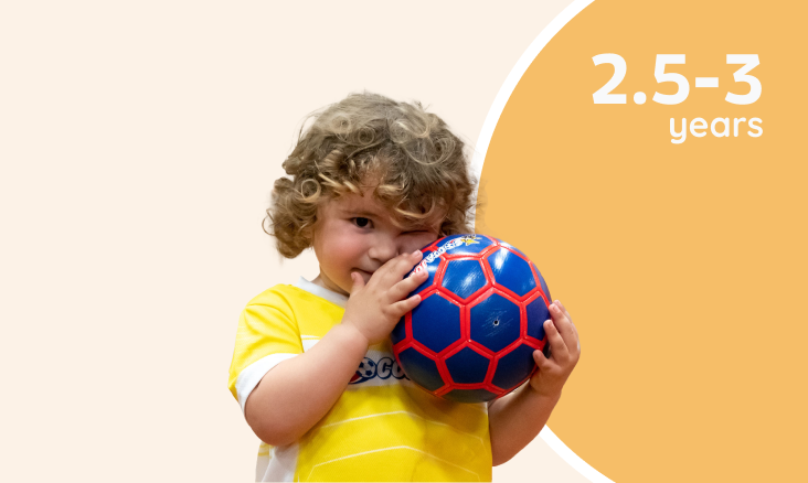 Child with soccer ball - 2.5-3 years